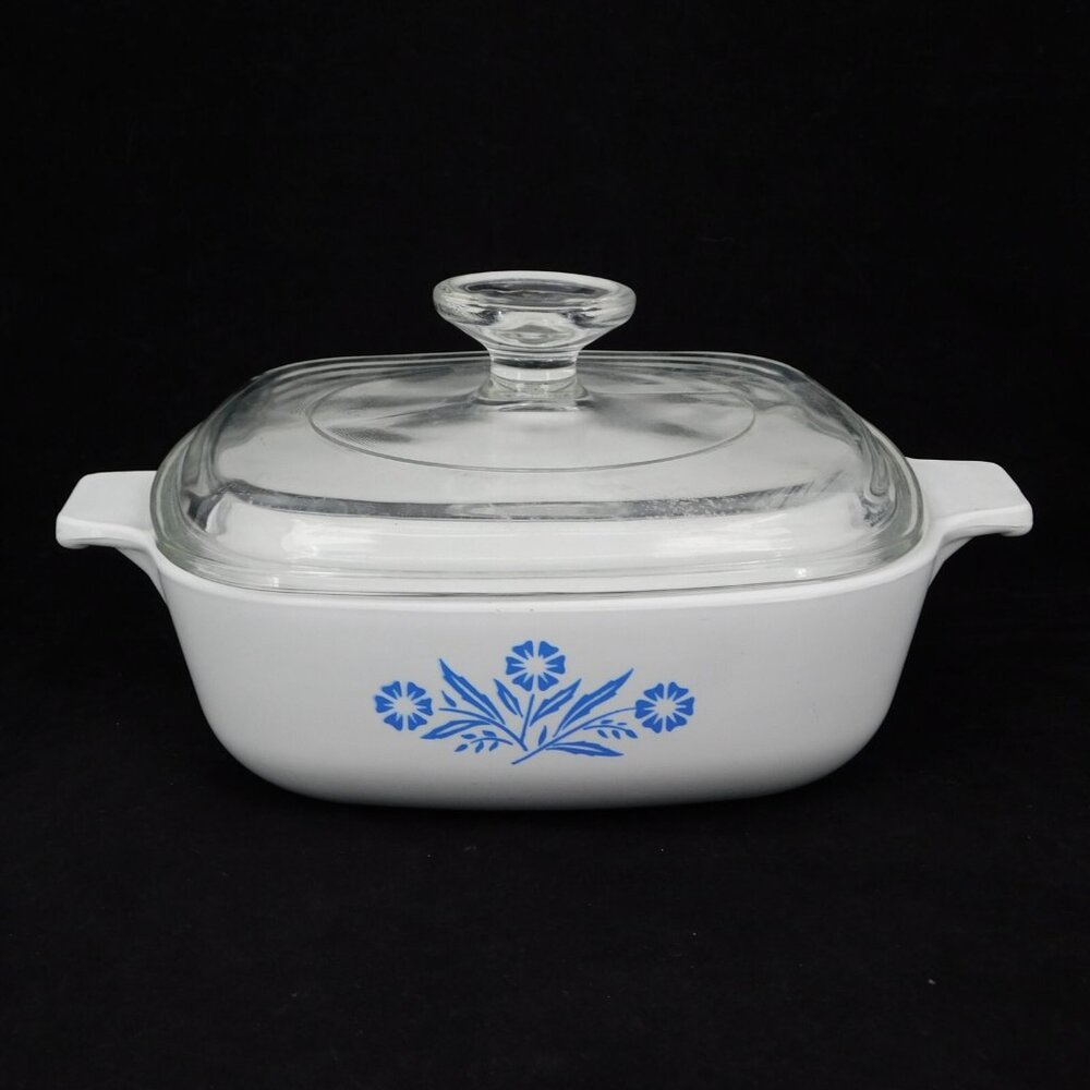 Vintage Corning Ware Blue Cornflower 1 Quart Casserole Dish P-1-B  with Lid - Picture 3 of 9